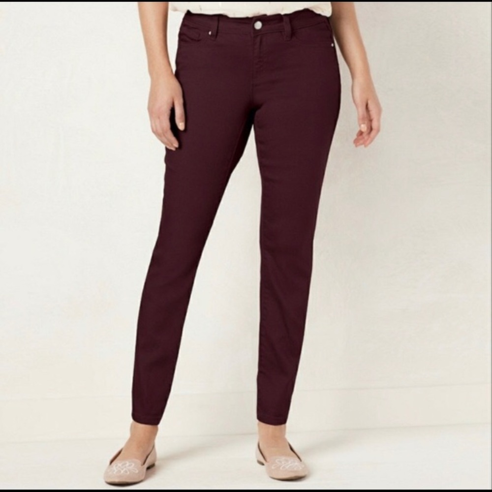 Lauren Conrad purple skinny jeans EUC